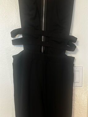 Fashion Nova Black Backless Strappy Jumpsuit